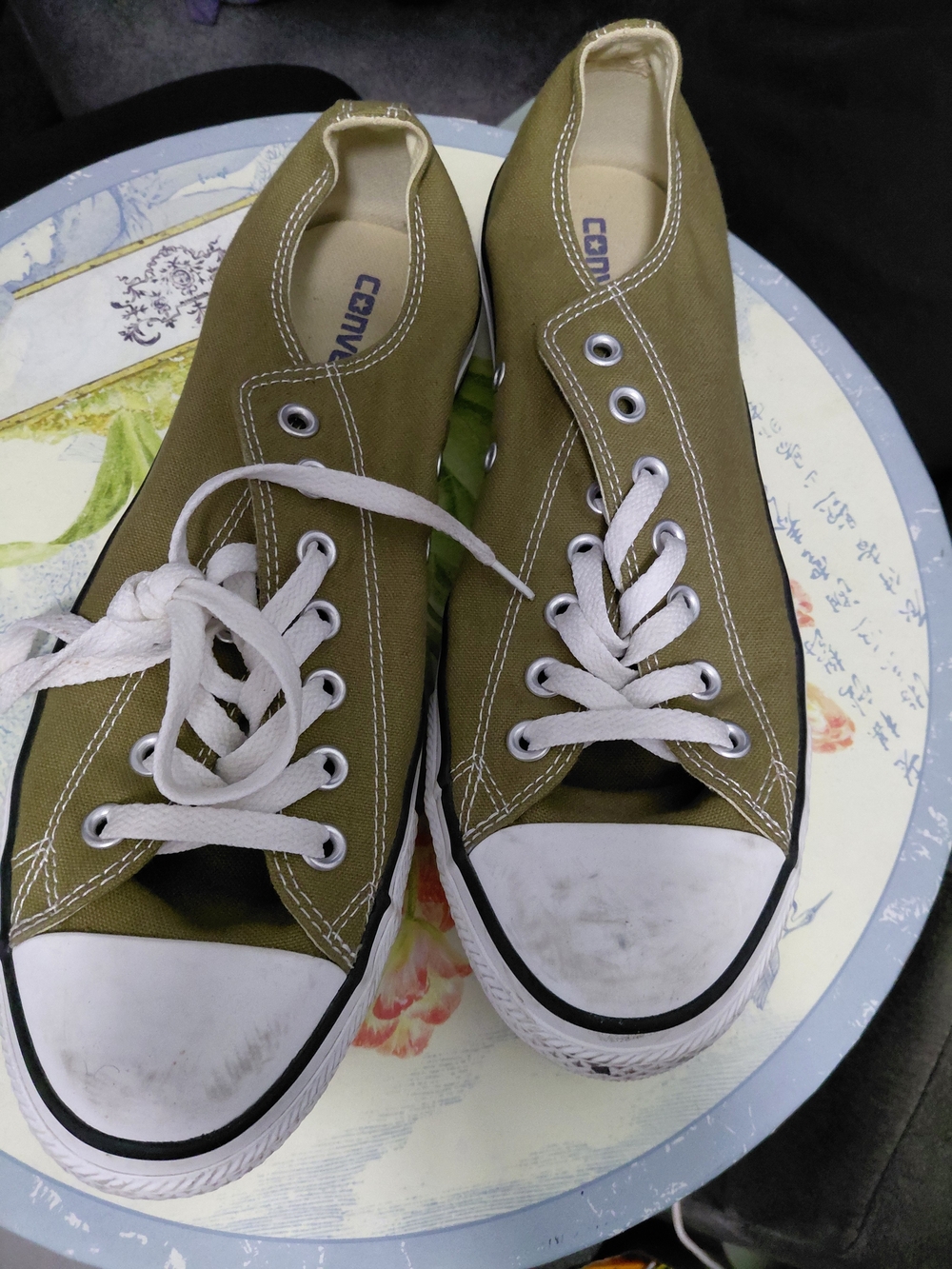 Converse Olive Green Canvas Low Top Sneakers